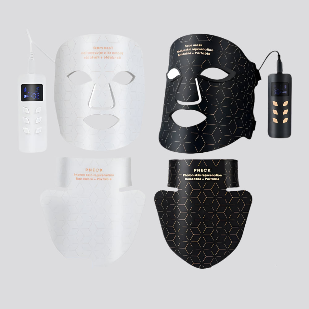 4-Light Silicone LED Light Therapy Face and Neck Mask