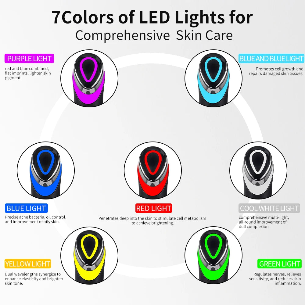 7 Color 6-in-1 Face & Neck Light Therapy Wand