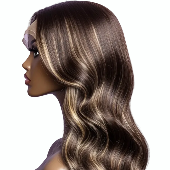 hairDNA Highlights Brazilian Body Wave Human Hair Wig